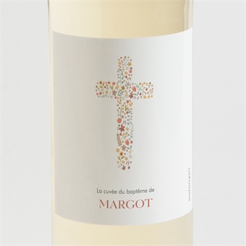 Etiquette de bouteille baptême florilège