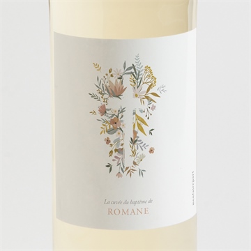 Etiquette de bouteille baptême tout en joie