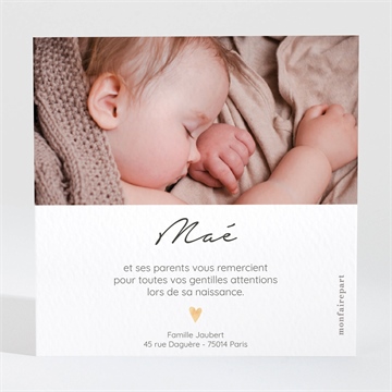 Remerciement naissance mon nuage - Dos de la carte