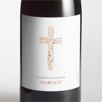 Etiquette de bouteille communion tout est grâce