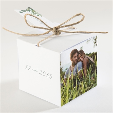 Boîte de dragées mariage notre evidence - Dos de la boîte