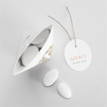 Boîte de dragées baptême tout en joie étui - Intérieur de la boîte