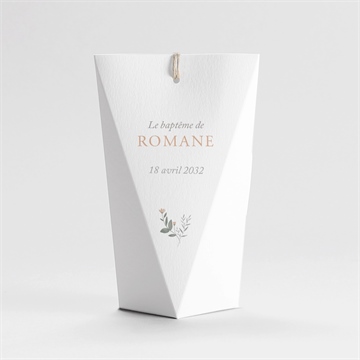 Boîte de dragées baptême tout en joie étui - Dos de la boîte