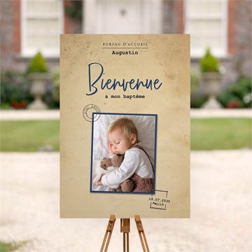 Panneau bienvenue télégramme baptême
