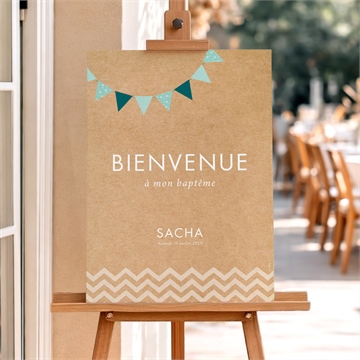 Panneau bienvenue farandole de kraft