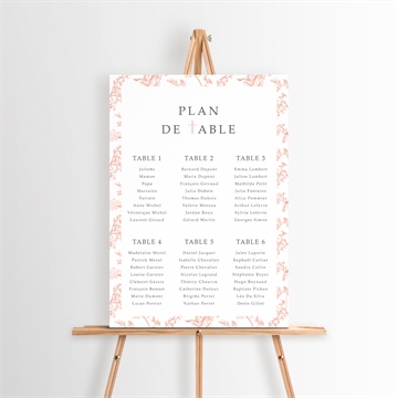 Plan de table baptême motif gravure