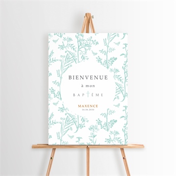 Panneau bienvenue gravure en rond - Mise en situation