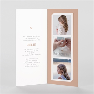 Faire-part communion beaux symboles - Intérieur du faire-part