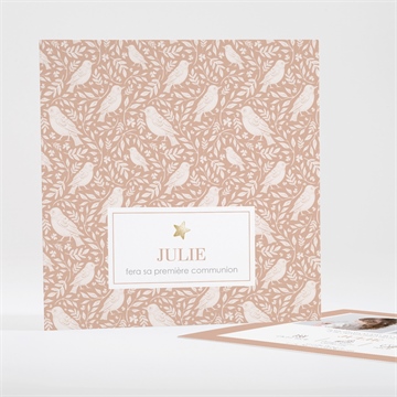 Faire-part communion beaux symboles dorure