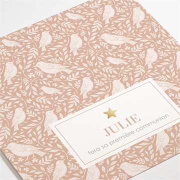 Faire-part communion beaux symboles dorure - Détail du faire-part