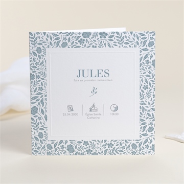 Faire-part communion transcendance gaufrage