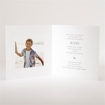 Faire-part communion transcendance gaufrage - Intérieur du faire-part