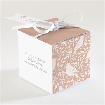 Boîte de dragées baptême mes petits oiseaux - Dos de la boîte