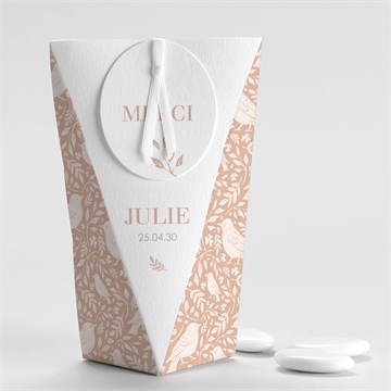 Boîte de dragées baptême mes petits oiseaux étui