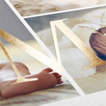 Faire-part de baptême poésie minimaliste dorure - Détail du faire-part