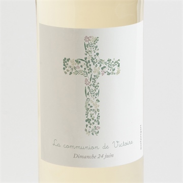 Etiquette de bouteille communion printanier plié