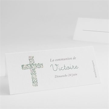 Marque-place communion printanier plié