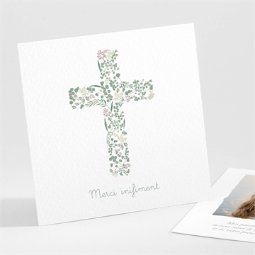 Remerciement communion printanier plié