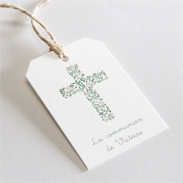 Etiquette communion printanier plié