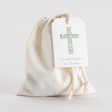 Pochon communion printanier plié