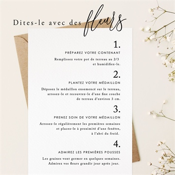 Faire-part communion gravures végétales ensemencé - Mode d'emploi