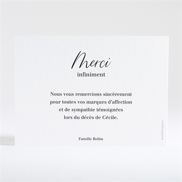 Remerciement décès eternel paysage - Dos de la carte