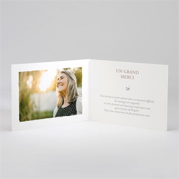 Remerciement décès douce clarté paysage - Intérieur du remerciement