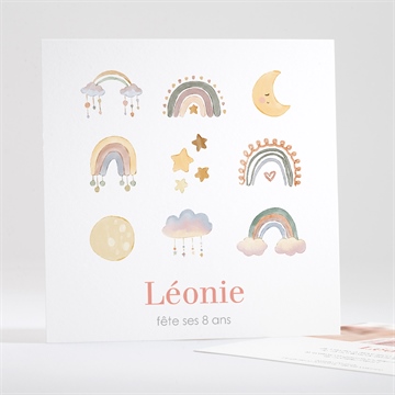 Invitation anniversaire arc en ciel anniversaire