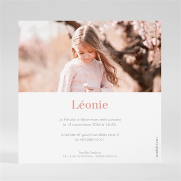 Invitation anniversaire arc en ciel anniversaire - Dos de la carte