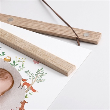 Affiche naissance jumeaux & animaux - Détail des supports en bois