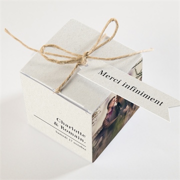 Boîte de dragées mariage absolument - Dessus de la boîte