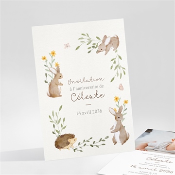 Invitation anniversaire lapins