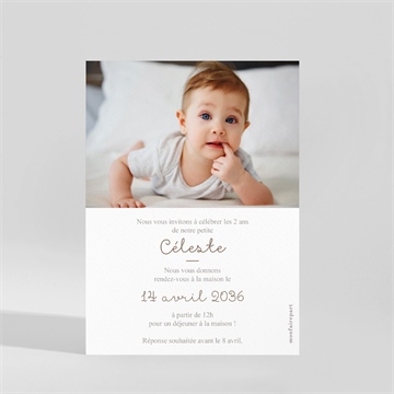 Invitation anniversaire lapins - Dos de l'invitation