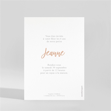 Invitation anniversaire petites photos - Dos de l'invitation