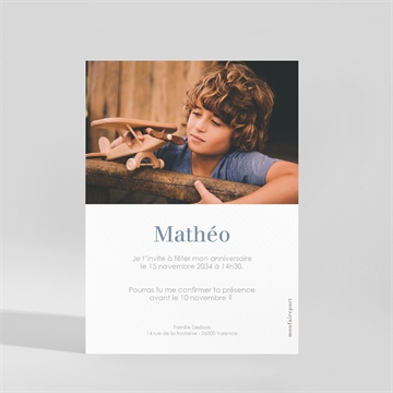 Invitation anniversaire véhicules - Dos de l'invitation