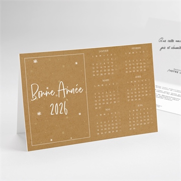 Carte de voeux voeux enneigés calendrier
