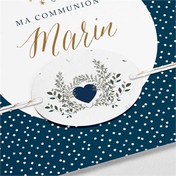 Faire-part communion relief ensemencé - Détail du faire-part