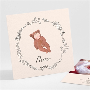 Remerciement baptême bébé nounours