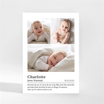 Faire-part naissance tendre définition