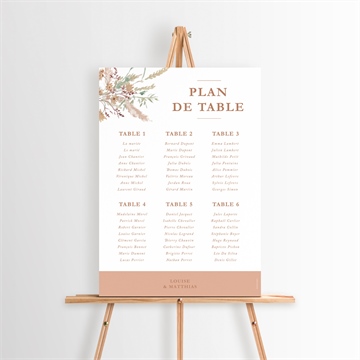Plan de table mariage douceur estivale