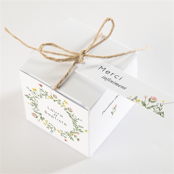 Boîte de dragées mariage joie champetre - Dessus de la boîte