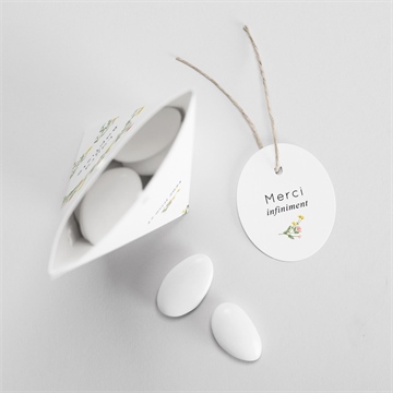 Boîte de dragées mariage joie champetre étui - Intérieur de la boîte