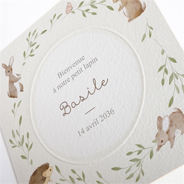 Faire-part naissance la clé des champs - Détail du faire-part