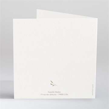 Faire-part naissance la clé des champs - Dos du faire-part