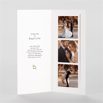 Remerciement mariage joie champetre - Intérieur du faire-part