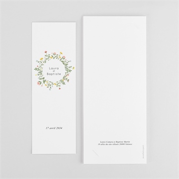 Remerciement mariage joie champetre - Dos du faire-part