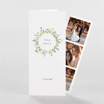 Remerciement mariage joie champetre - Devant de la carte