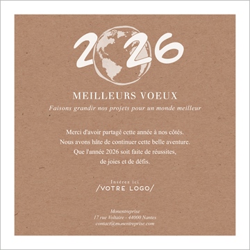 Carte de voeux virtuelle image entreprise durable calendrier