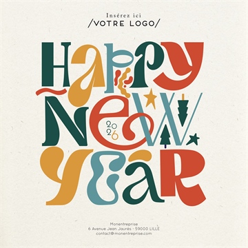 Carte de voeux virtuelle image entreprise new year vintage