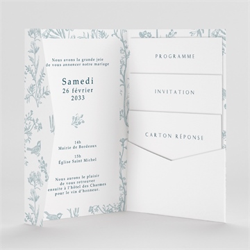 Faire-part mariage jouy exclusif pocketfold - Intérieur du faire-part